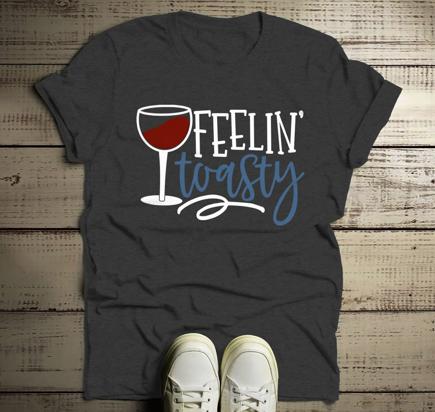 Men's Funny Christmas T Shirt Feelin' Toasty Wine Wino Xmas