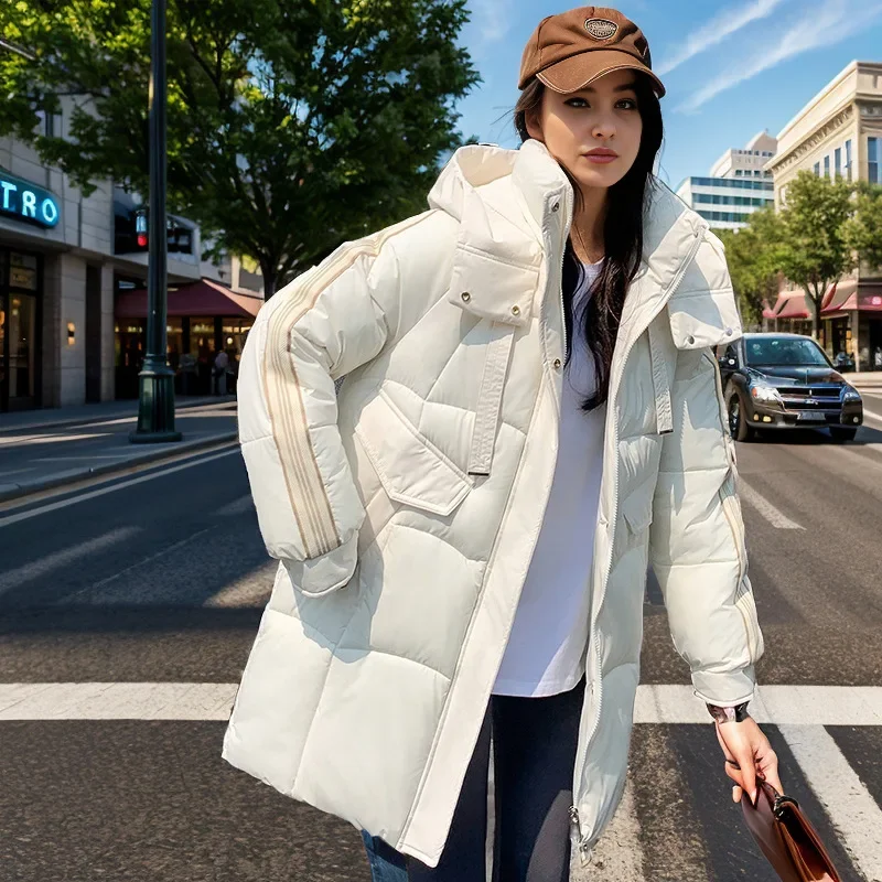 2024 New Winter Down Cotton Jacket Korean Version Loose Student Ladies Parka Coat Elegant Temperament Cotton Padded Lady Coat