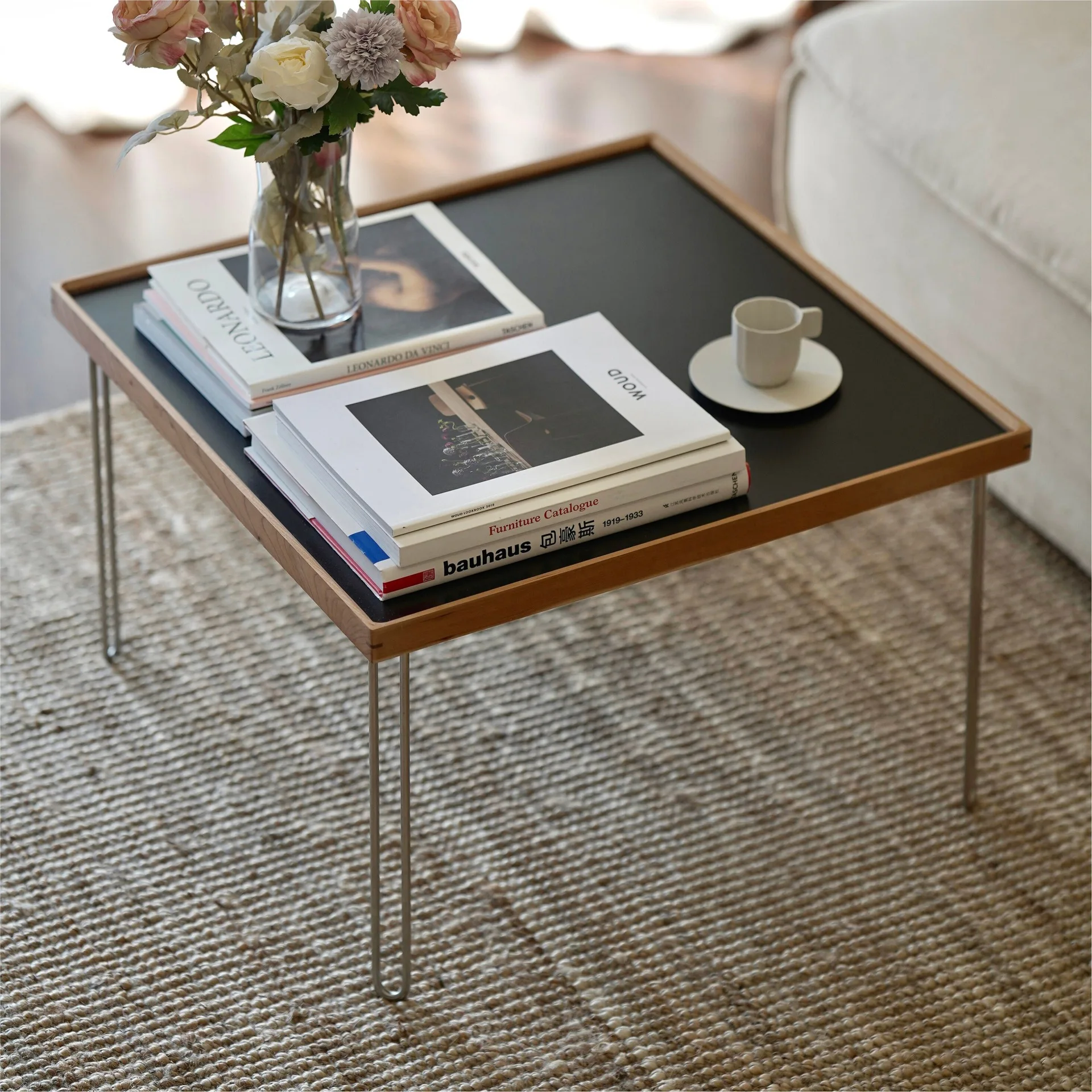 Medieval Nordic simple cherry wood medieval coffee table square coffee table
