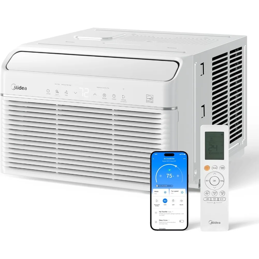 12000 BTU Smart Inverter Air Conditioner Unit jendela dengan panas dan Dehumidifier-pendinginan hingga 550 Sq. Ft,