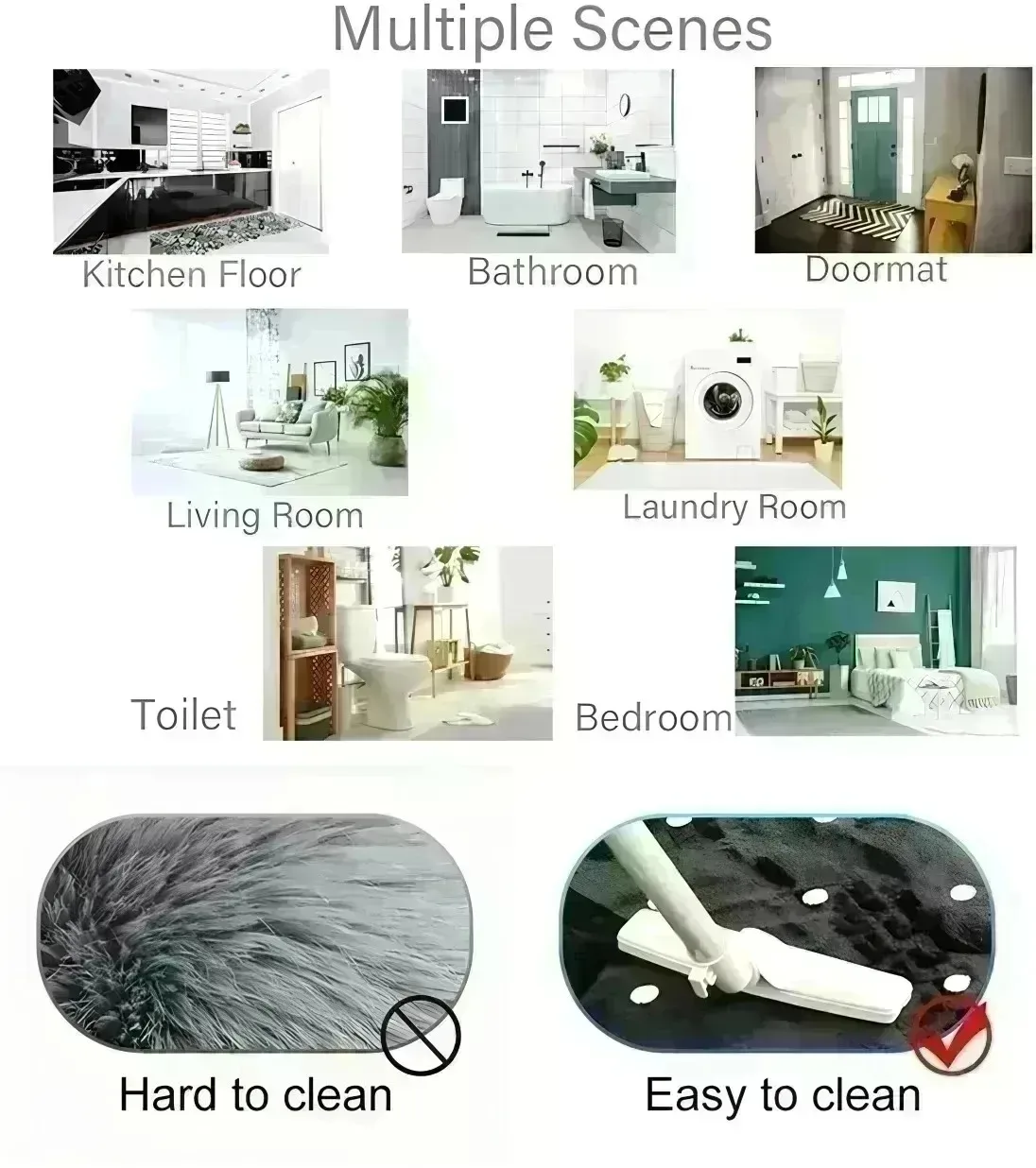 1PC Daisiea & Butterflies Kitchen Rug Non-Slip Door Mat Pop design Bathroom Rug Bath Mat Carpet for Home Sink Laundry Decor