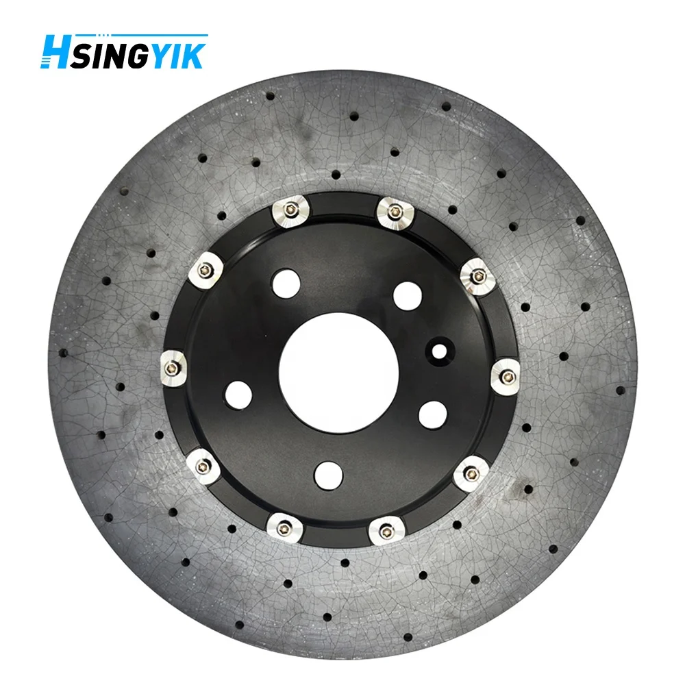 Rear 365mm 28mm Drill Break Disk Carbon Ceramic Brake Disc CCB Rotors For Tesla Model 3