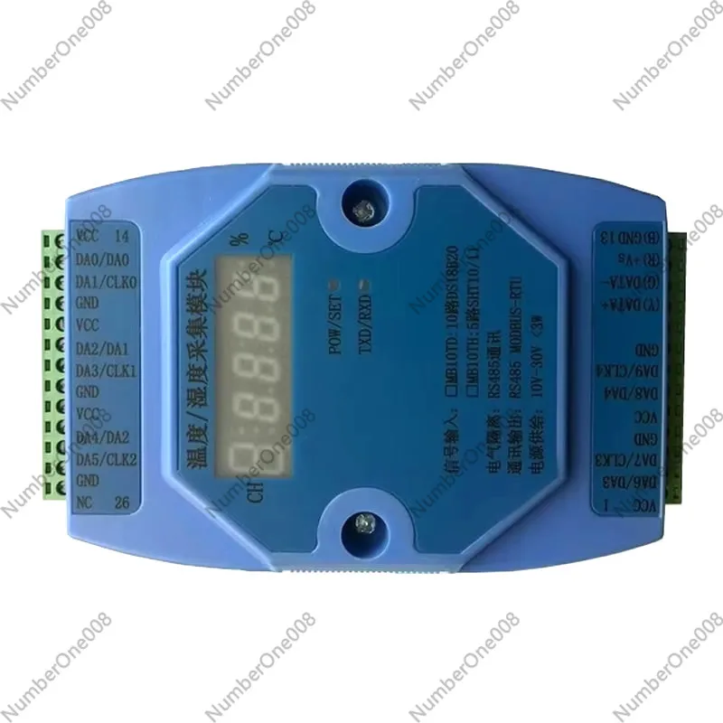 5-Channel Multi-Channel Temperature And Humidity Acquisition Module Communication RS485 Modbus SHT10/11/15 SHT20/21/25 SHT30/31