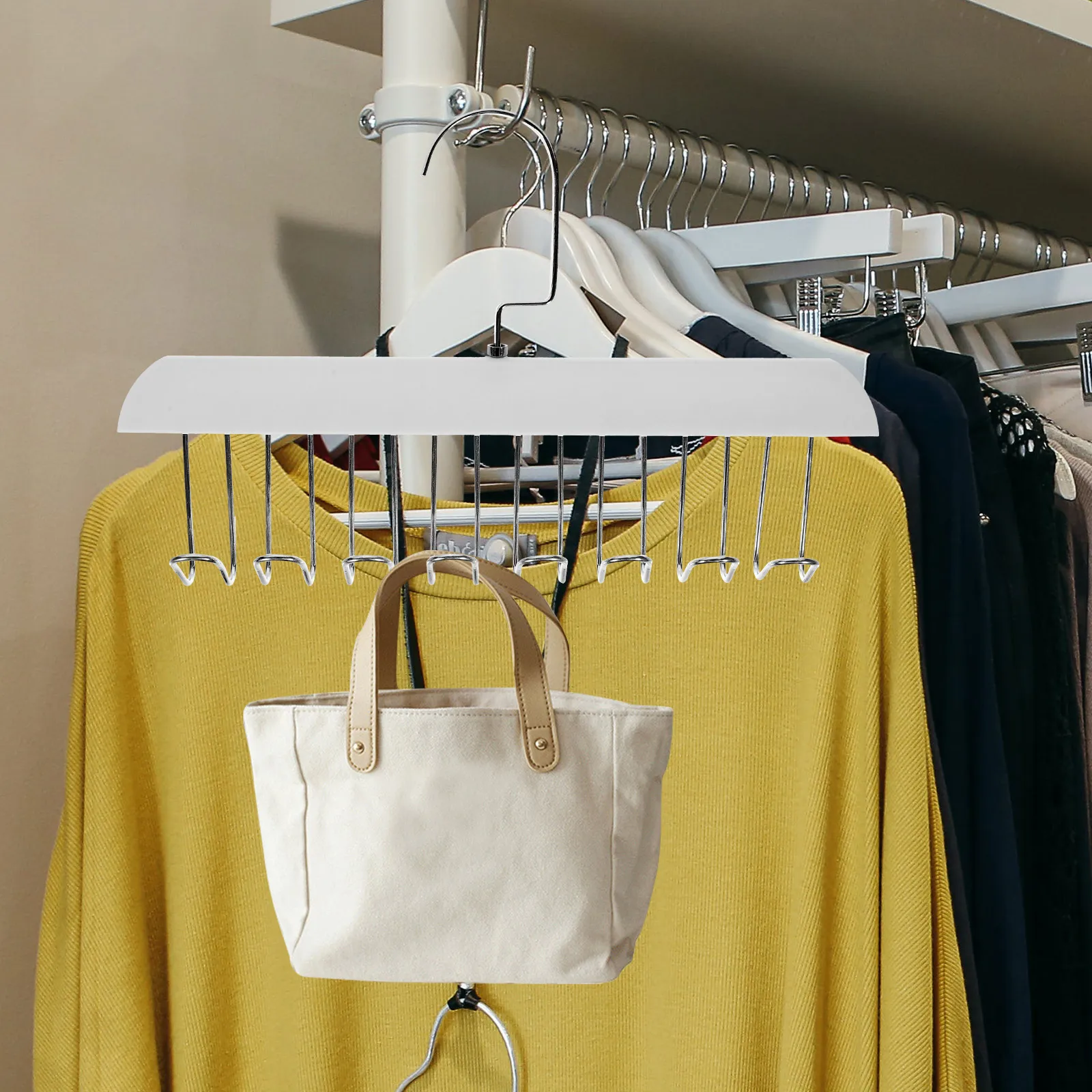 

2Pcs White Plastic Clothes Hangers Multifunctional Home Storage Rack for Socks Underwear Bra Tank Tops ganizer Space Saving