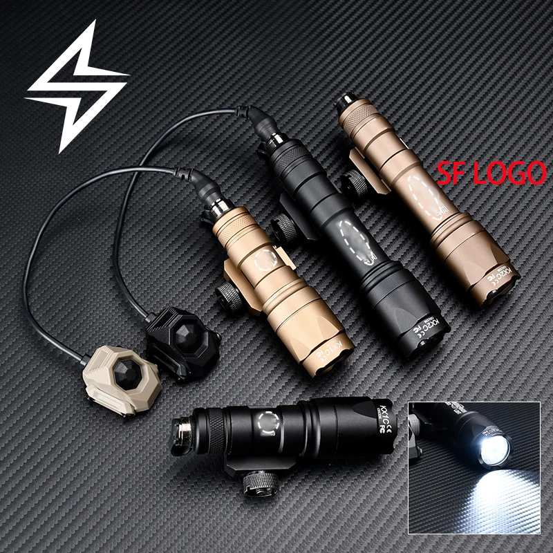 

Airsoft M300A/M600C LED Tactical Flashlight With Axon SL Pressure Button Switch Outdoor Hunting Scout Light Fit PIcatinny Rail