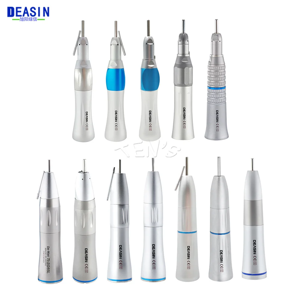 Hot Dental Blue Ring LED E-type External Water Spray Straight Handpiece Low Speed Hand piece Dentistry Tools