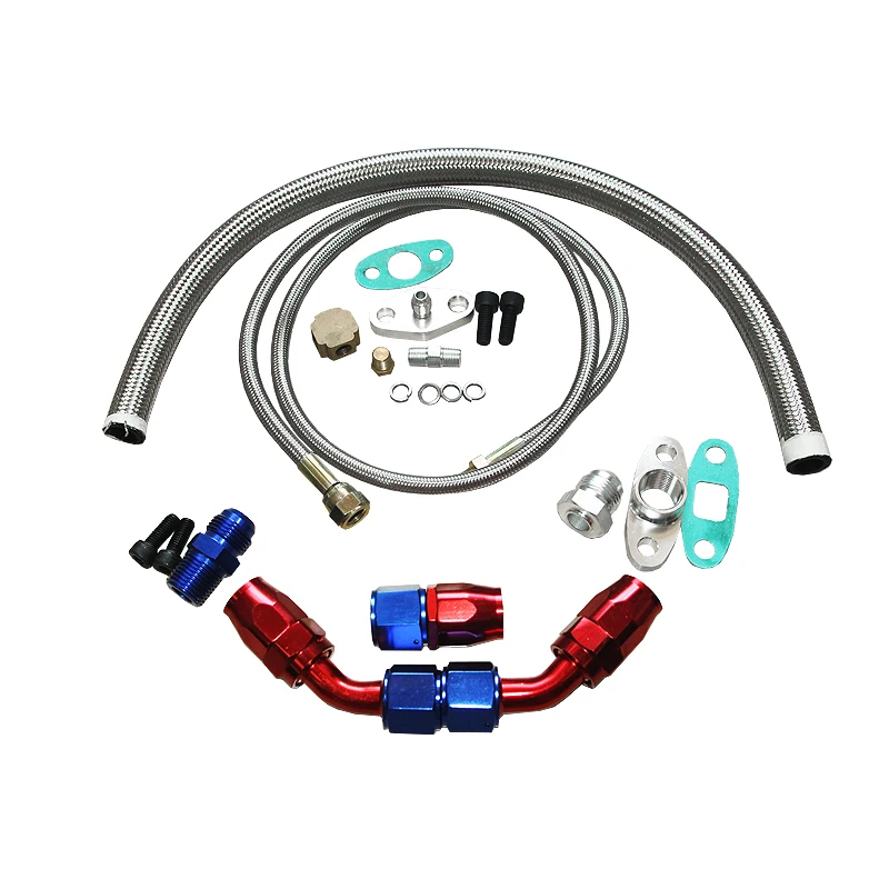 

Oil Drain Return Feed Line For T3 T4 T04E T60 T61 T70 Complete KitATV&UTV