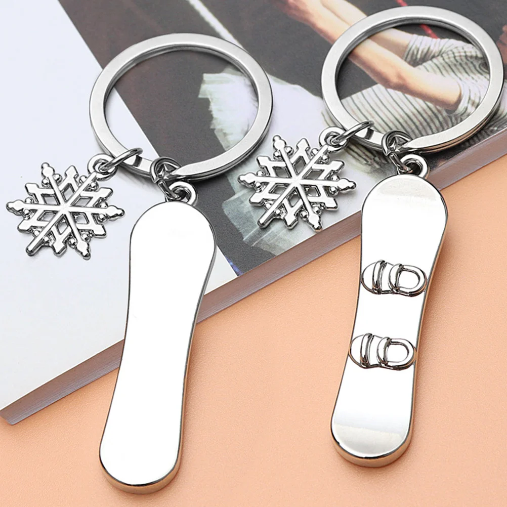 5 Pcs Key Ring Snowboard Keychain Portable Skis Pendant Zinc Alloy Skiing Gifts Decorative Sled