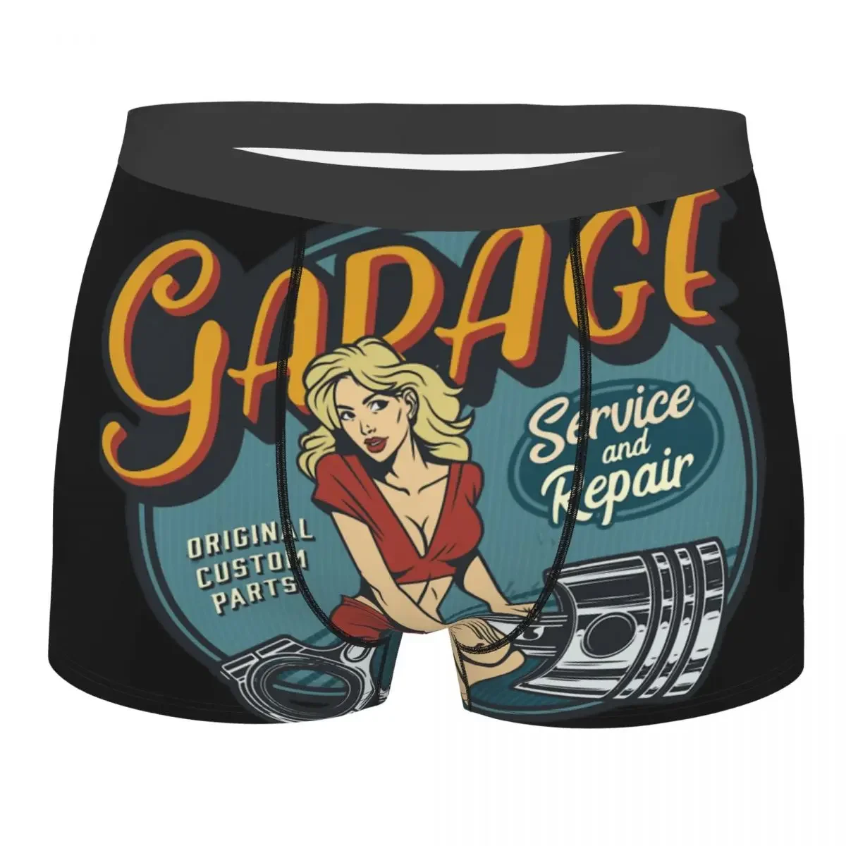 Mechanic On Duty Pin Up Girl (2) Underpants Cotton Panties Male Underwear Ventilate Shorts Boxer Briefs