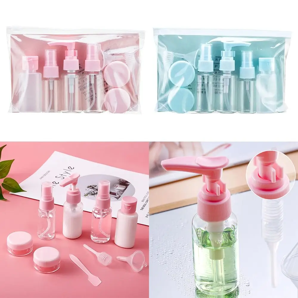 Clear Travel Bottles Kit Portable Refillable Plastic Cosmetic Containers Sub Bottle Leakproof Toiletry Containers Set Home