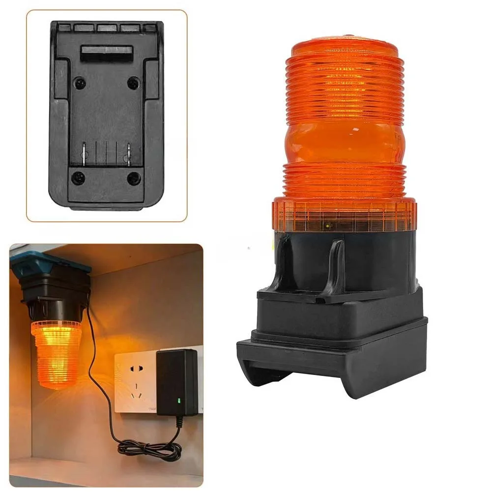 1pc Battery Adapter Caution Light Construction Site Safety Lights For DCB200 Battery Wall-Mountable Easy Installation