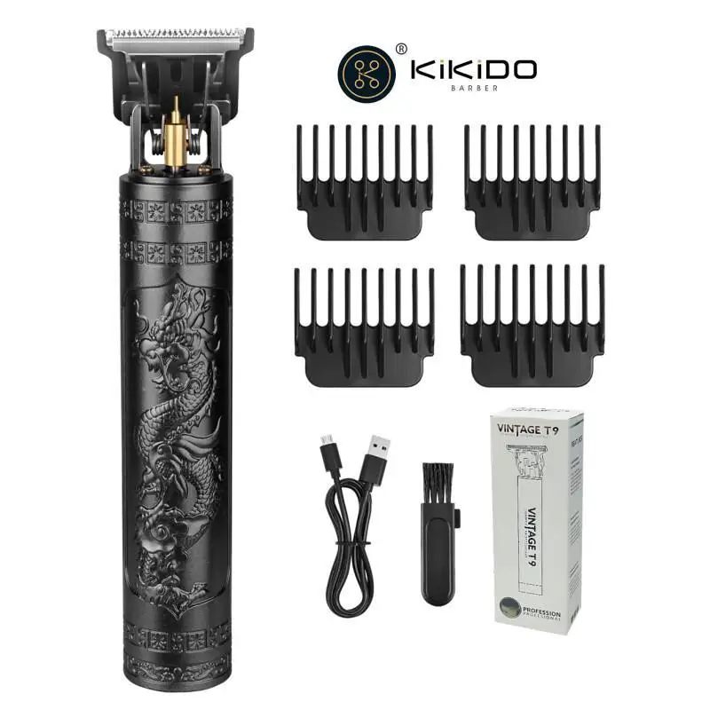 KIKIDO Hair Cutting Machine Professional Cordless Clipper Hair Rechargeable Portable Fashion 1.5/2/3/4Mm Trimmer for Man ﻿T9-1
