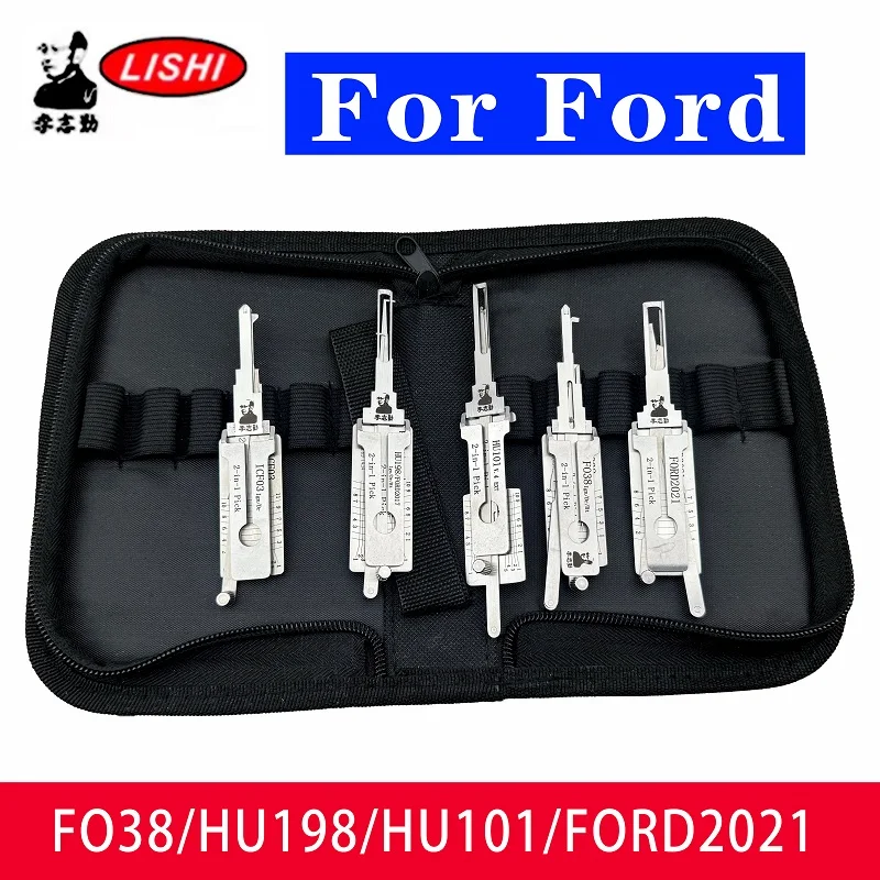 For Ford LISHI 2in1 Decoder HU101/FO38 /HU198/FORD2021/ICF03/FO21 Lock Pick Tool Locksmtihs tool