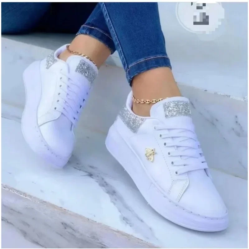 Autumn Shoes New Waterproof White Women's Sneakers Korean Version Lace-up Casual Flat Sneakers Women's Vulcanized Shoes