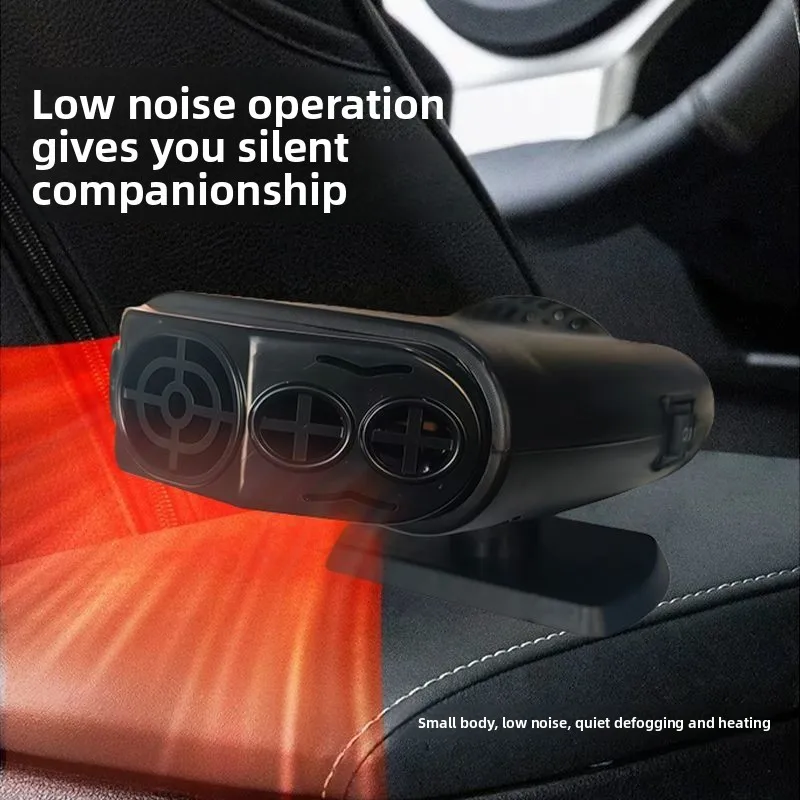 Car Heating Fan All-Season Defogger Low Noise No-Drill Stable Mount Anti-Shake Design