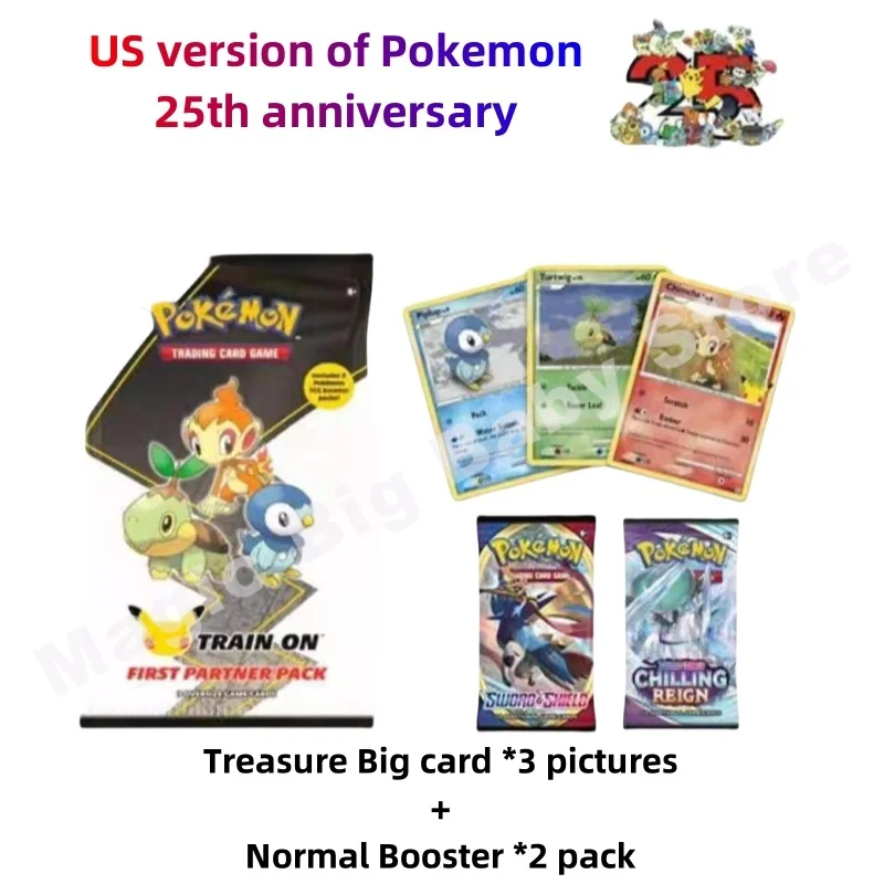 Oryginalna oryginalna karta Pokemon PTCG z okazji 25. rocznicy USA Wydanie Treasure Big Card Specjalne opakowanie 8 stylów