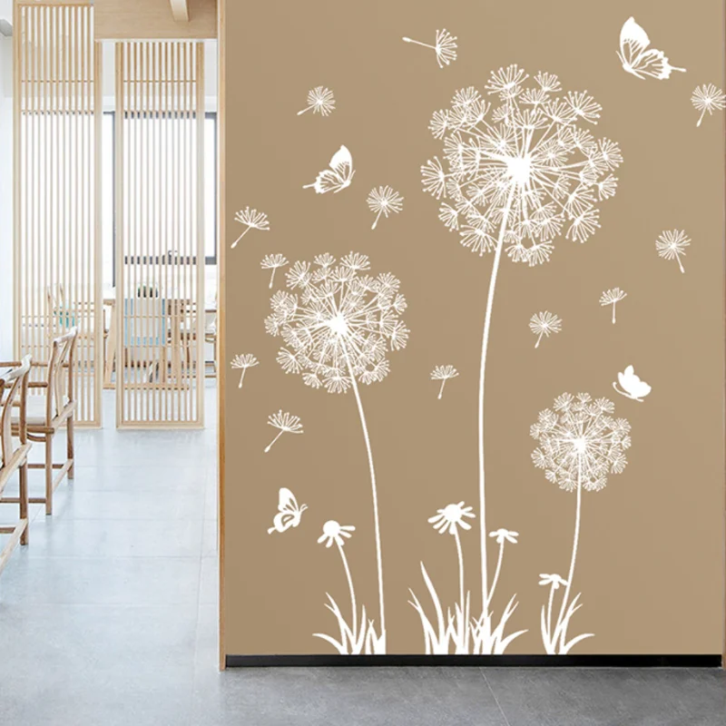 2 Sheet Kawaii White Pugongying Butterfly Sticker DIY Window Glass Wall Sticker Bedroom Decora Sticker Self-adhesive Wallpaper