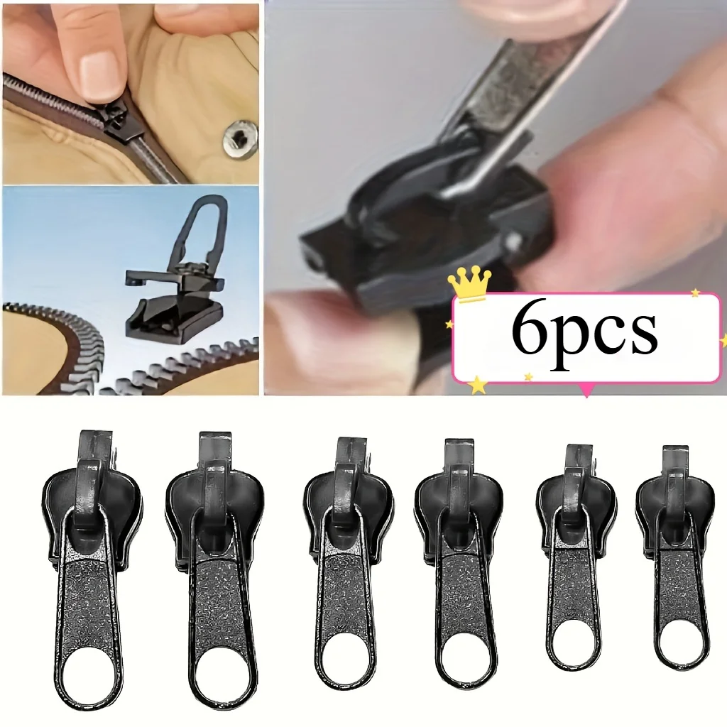 6/12 Stück Reißverschluss, schnelle Reparatur, einfach zu installieren, universelles Design und mehrere Größen, einfach zu reparieren, tragbarer Notfall-Reißverschluss – Detail 3