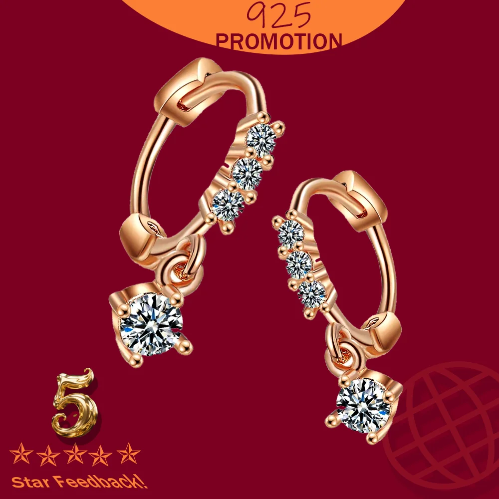 

Роскошные серьги-гвоздики, модные элегантные однорядные цирконовые вечерние маленькие креативные серьги-гвоздики для предотвращения аллергии, ювелирные изделия, штамп из стерлингового серебра 925 пробы