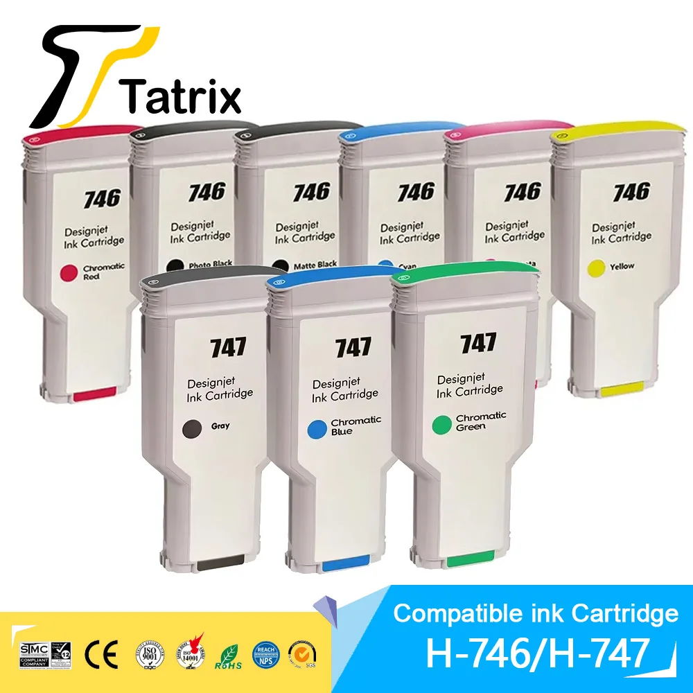 Tatrix 746 747 P2V82A P2V83A P2V80A Premium Compatible Color Inkjet Ink Cartridge for HP746 for HP DesignJet Z9 Z9+ Printer