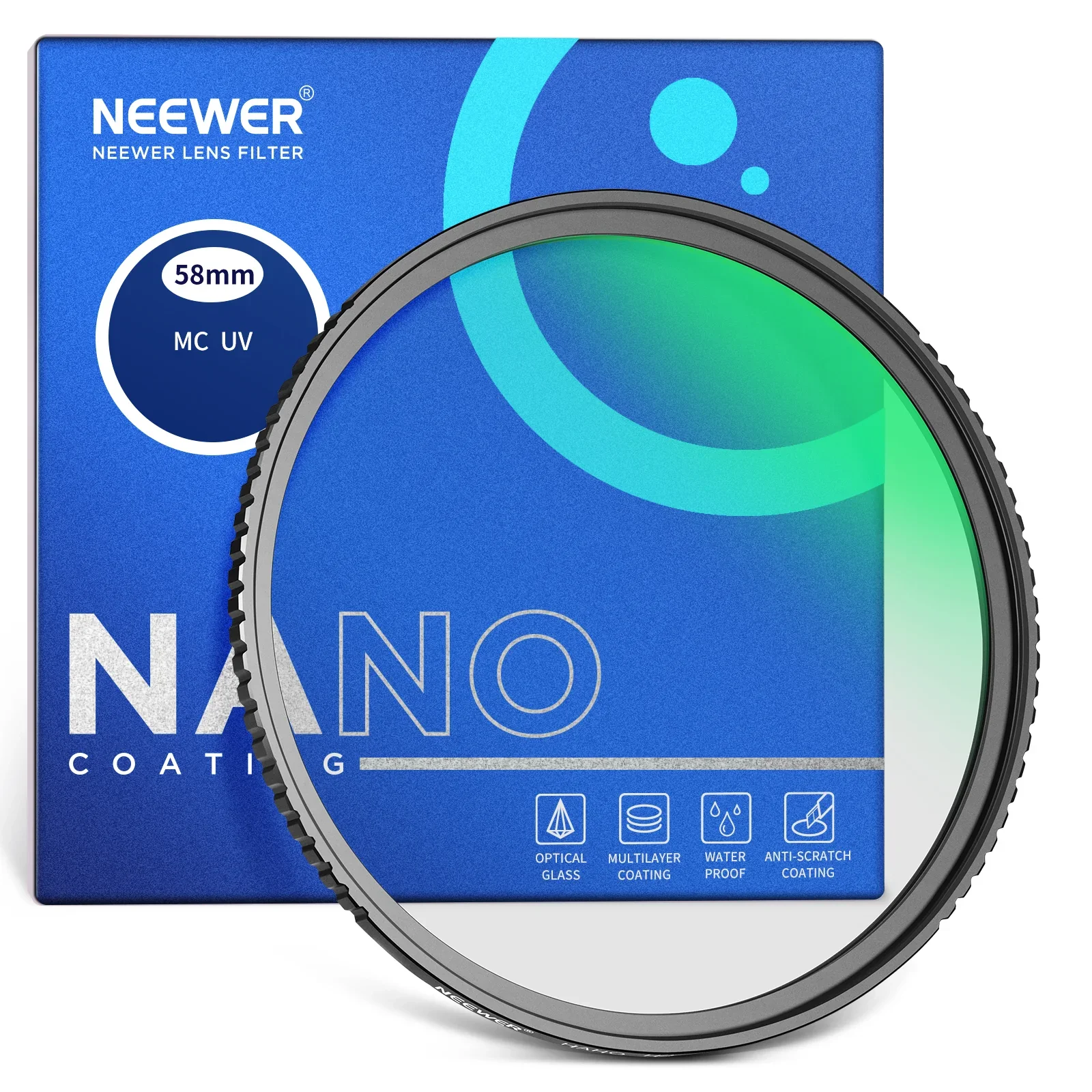 NEEWER MC UV Filter 39/40.5/43/46/52/55/58/62/67/72/77/82/95mm Ultra Slim HD Optics Multi Coated Ultraviolet Protection