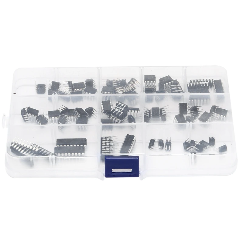 Circuito Integrado Chip Variedade Kit, DIP IC Soquete Set para Opamp, único Precisão Temporizador Pwm, 10 Tipos, 85 Pcs