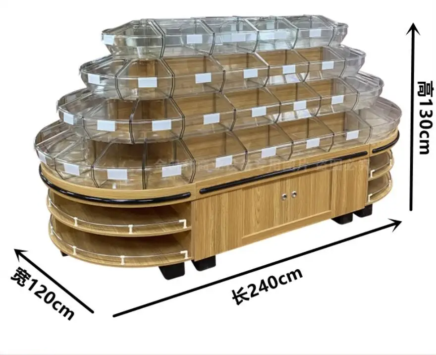 Supermarket snack shelves, biscuit and snack display cabinets