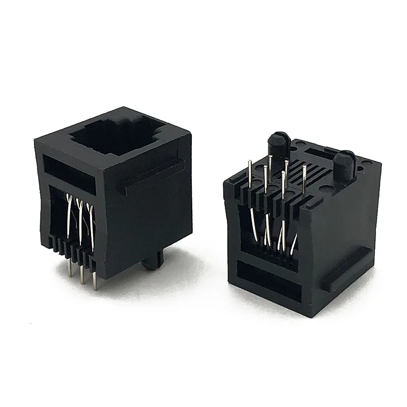 

15PCS RJ12 Modular Jack 5222 Phone Socket RJ11 6P6C Female Hole Pcb Connector 6Pin 180 Degree Vertical DIP
