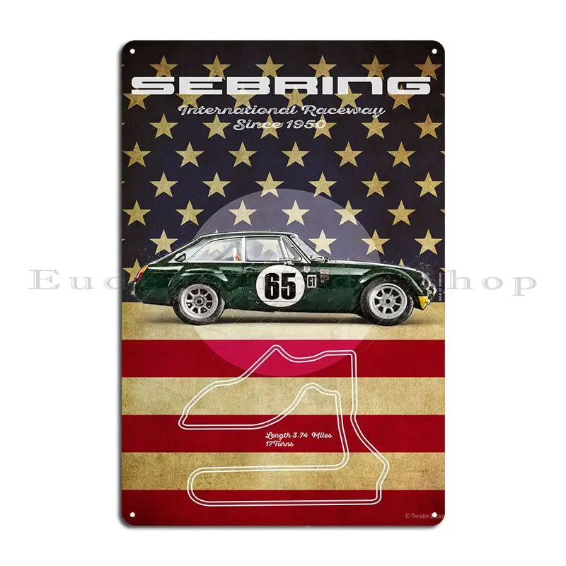 Sebring Mg Vintage Metal Sign Garage Club Wall Decor Custom Designing Vintage Tin Sign Poster