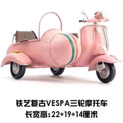 Vintage Old Wrought Iron Motorcycle Model VESPA Desktop Creative Ornaments Home Accessories Handicrafts