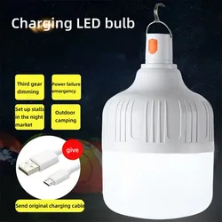 USB şarj edilebilir LED lamba ampul 40W/60W/80W açık acil ight kanca kamp balıkçılık taşınabilir fener gece ight