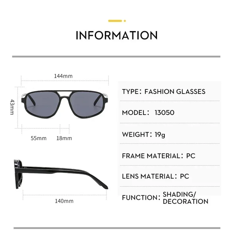 Retro Double Bridge Sunglasses for Women and Men UV Protection