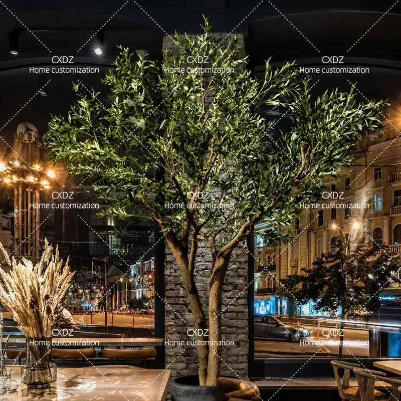Large Artificial Olive Tree High Simulation Fake Green Plant Indoor Floor Standing Decoration for Living Room Window Home