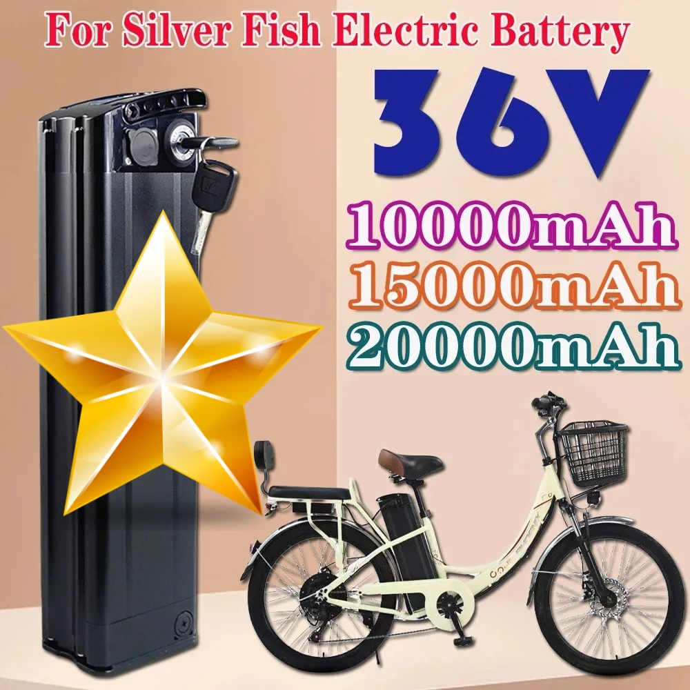 

36V Silver Fish 10AH 15AH 20AH Lithium Batterie Akku for 350W 500W 750W 1000W Li-ion Battery Pack