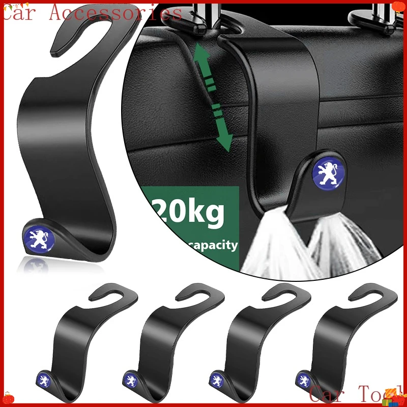 

Комплект из 2 крючков-органайзеров на спинку автомобильного сиденья, держатель для хранения, подвесной зажим для Peugeot 406, 407, 208, 3008, 308, 307, 408, 107, колпачки для колесных дисков