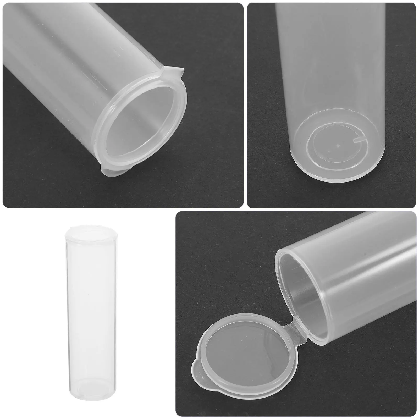 30pcs Flip Top Storage Containers Clear Plastic Tubes Sealed Waterproof For Beads Coins Medicine Crafts Food Stationery