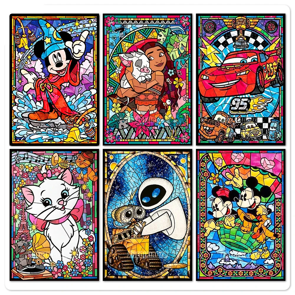 Disney-Diamant Broderie Mary Cat & Stitch Image, Strass, Ourson, Ours, Peinture, Dessin Animé, Souris, Mosaïque, Art Mural
