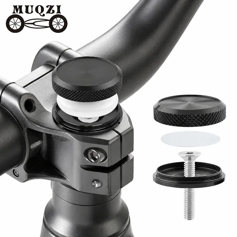 MUQZI Hidden Bike Tracker Mount for AirTag Headset Top Cap Holder Anti-Theft Case for 1-1/8 and 1-1/4 Inch Bicycle Headsets