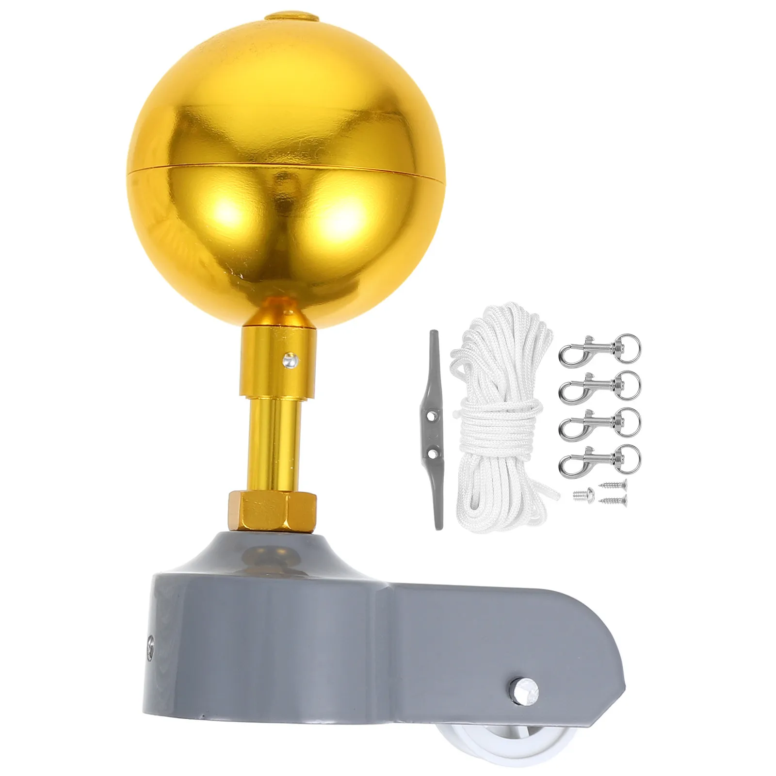 1Set Metal Flagpole Pulley Truck Cap Topper for Outdoor Flags Wind-Resistant Smooth Fluttering Easy Install Square Pole