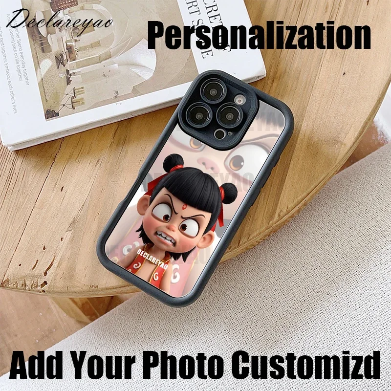 صورة تخصيص حافظة مرآة لهاتف أبل آيفون 13 برو ماكس 12 Mini 16e 16 15 14 Plus غطاء شخصي لتقوم بها بنفسك إطار صور مخصص ناعم