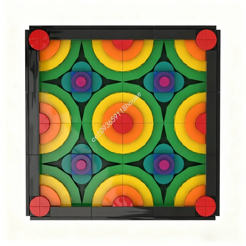 

329pcs MOC Rainbow Mandala Sculptures Model Building blocks Modular Brick Education toys Assemble Christmas gifts