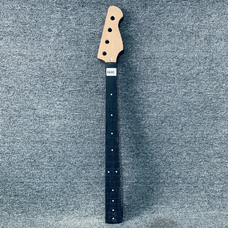 FN105 Semi Finishing Electric Bass Neck 4 Strings Version without Frets Maple+Rosewood Surface Damages for DIY