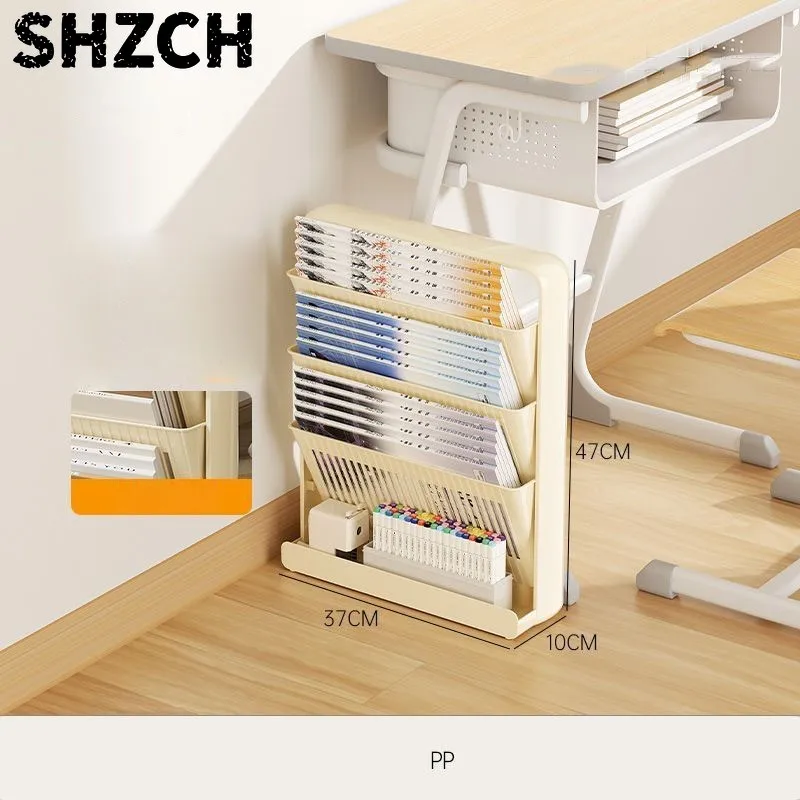 Plastic Student Desk Book Bookshelves Floor To Ceiling Storage Shelves Multi-level Organization Mobile Book Storage Rack ZI677
