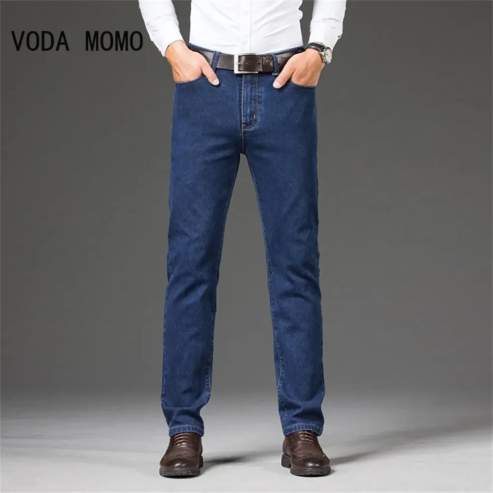 

Модная брендовая одежда, тонкие мужские летние осенние деловые повседневные джинсы, 2025 г., мужские джинсовые брюки большого размера, мешковатые эластичные джинсы