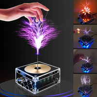 Bluetooth Music Tesla Coil AC110-240V 120W Palm Music Tesla Coil 10cm High Frequency Voltage Pulse Electric Arc Generator Tools