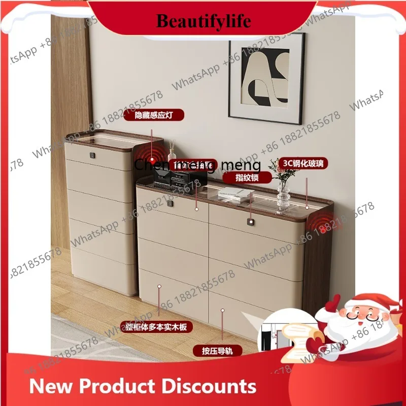 D178 d06 Italian Style Solid Wood Eight-Drawer Cabinet Minimalist Jewelry Cabinet Bedside Storage Cabinet Drawer Organizer