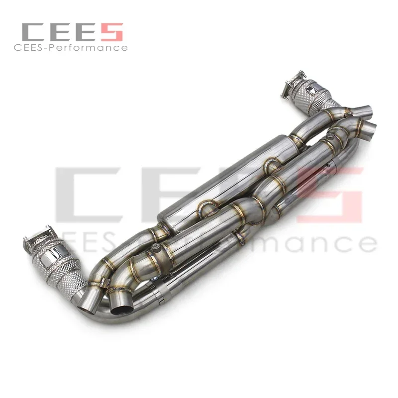 CEES Catback Exhaust System Exhaust Downpipe with catalyst For Porsche 911 991/991.1/991.2 Turbo S 3.8T  Exhaust Pipe Muffler