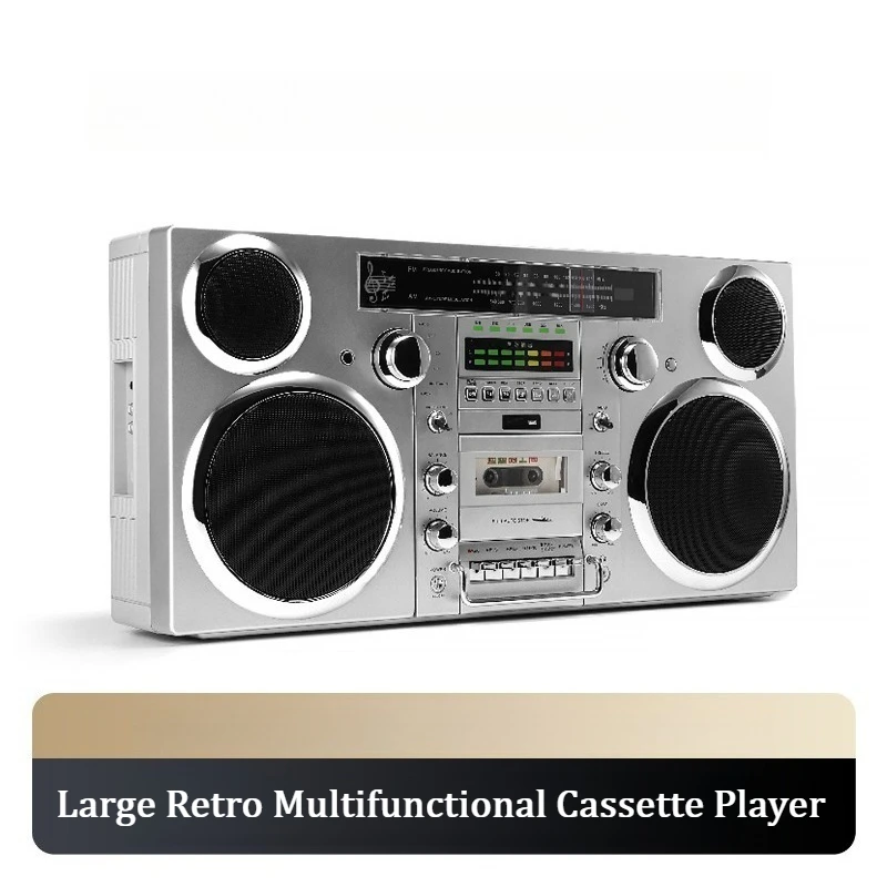 Multifunction Vintage Boombox Cassette Tape CD Player Recorder AM FM Radio High Power Bluetooth Speaker for Outdoor view 4