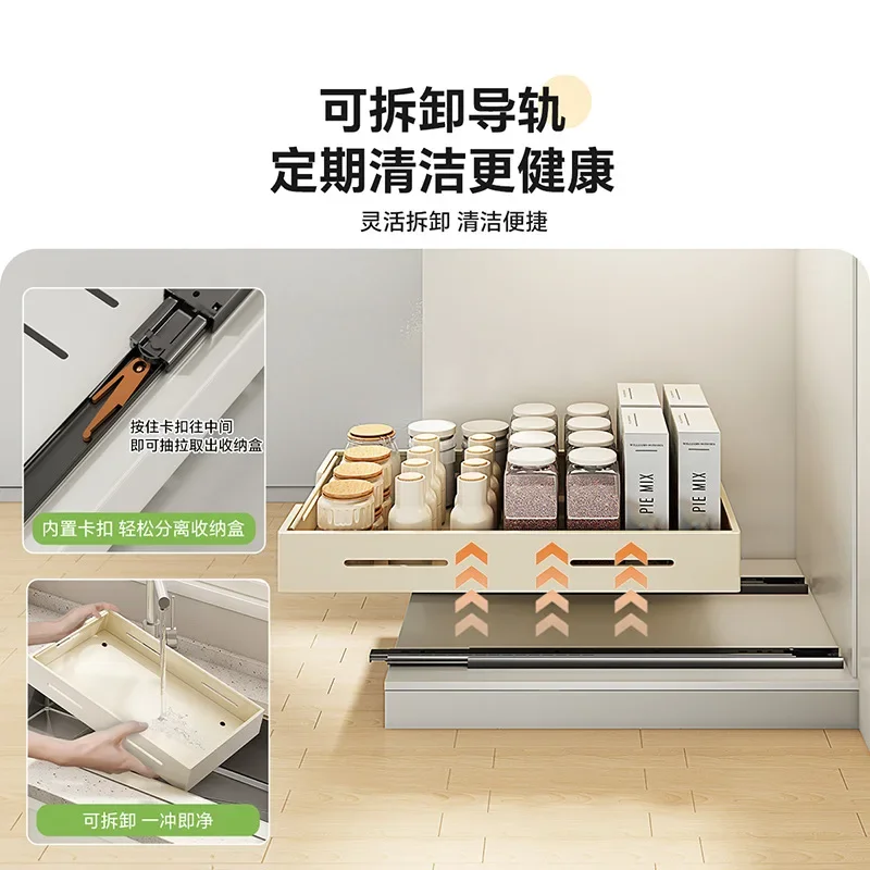 Pull Out Stainless Steel Dish Storage Rack, Kitchen Dish Storage Rack