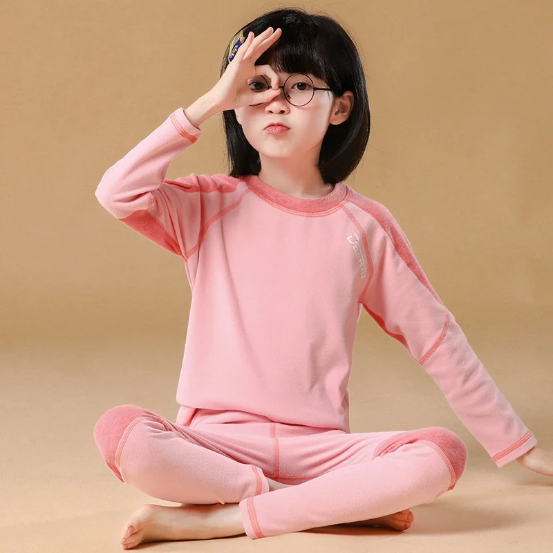 Children Autumn Winter Clothing Sets Boys Girls Fashion New Pajamas Sets Thermal Underwear Suit Kids Clothes Baby Warm Sleepwear